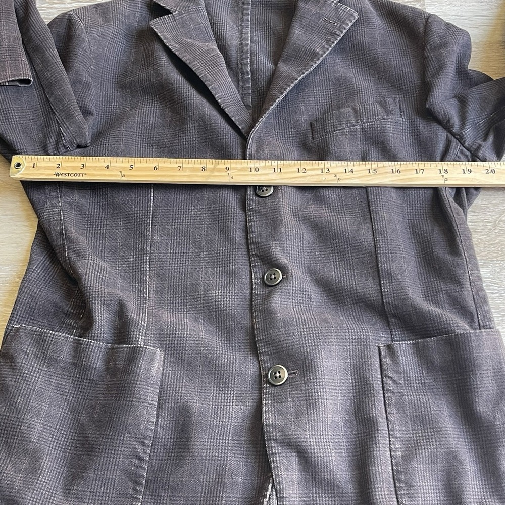 L.B.M 1911 Tailored Sport Coat Brown Glen Plaid Italy Cotton IT 50 US 40R - Picture 3 of 11